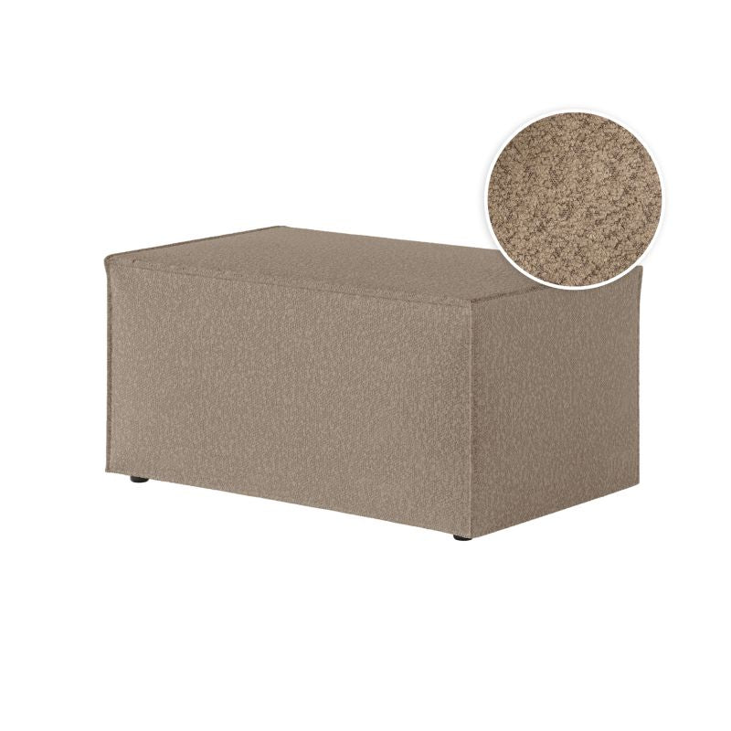 Pouf en tissu bouclette - Taupe