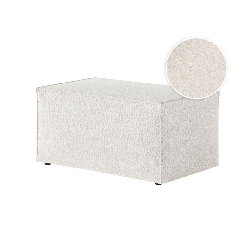 Pouf en tissu bouclette - Blanc