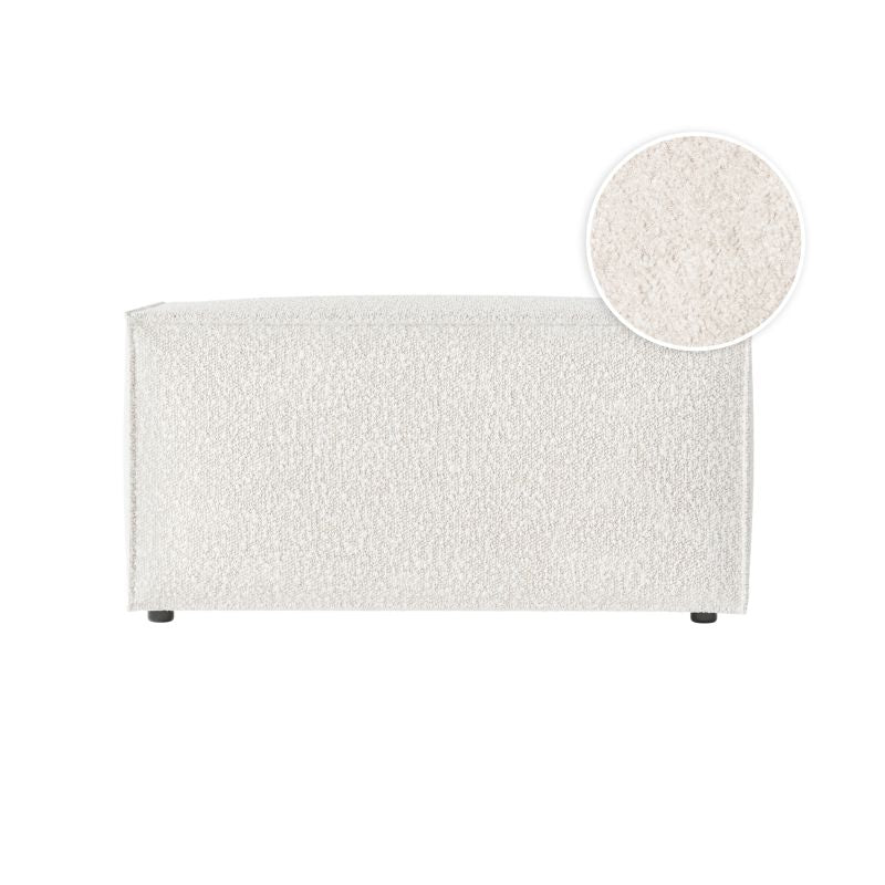 Pouf en tissu bouclette - Blanc