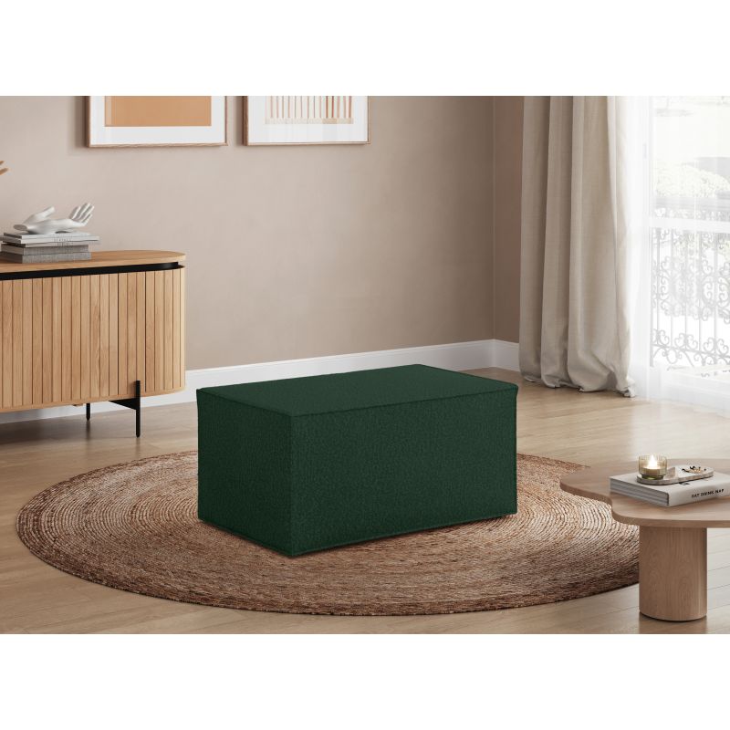 Pouf en tissu bouclette - Vert