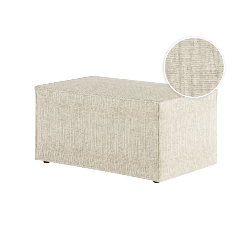 Pouf en tissu texturé 3D - Beige