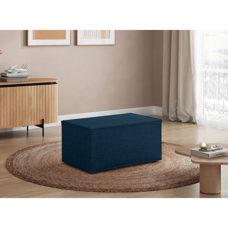 Pouf en tissu texturé 3D - Bleu foncé