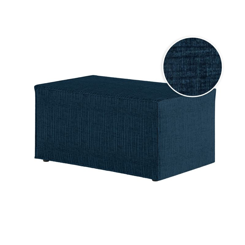 Pouf en tissu texturé 3D - Bleu foncé