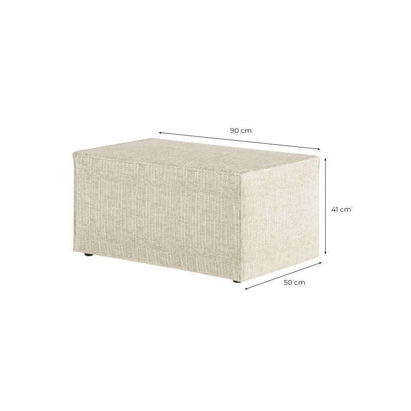 Pouf en tissu texturé 3D - Bleu foncé