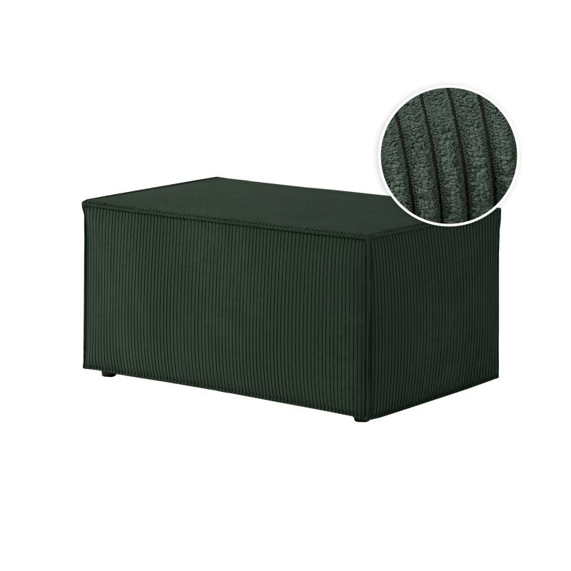 Pouf en velours côtelé - Vert foncé