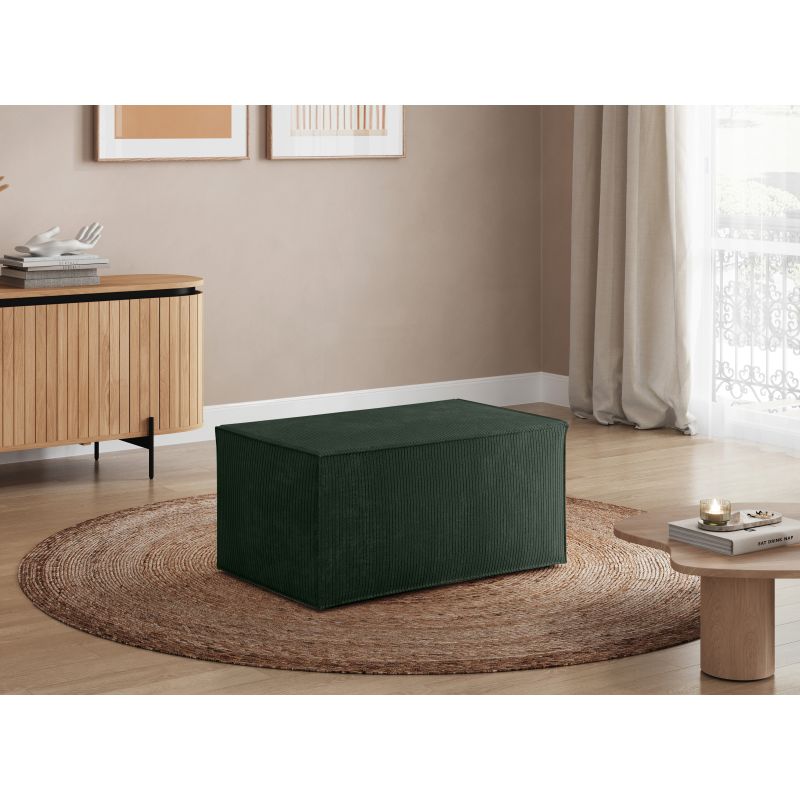 Pouf en velours côtelé - Vert foncé