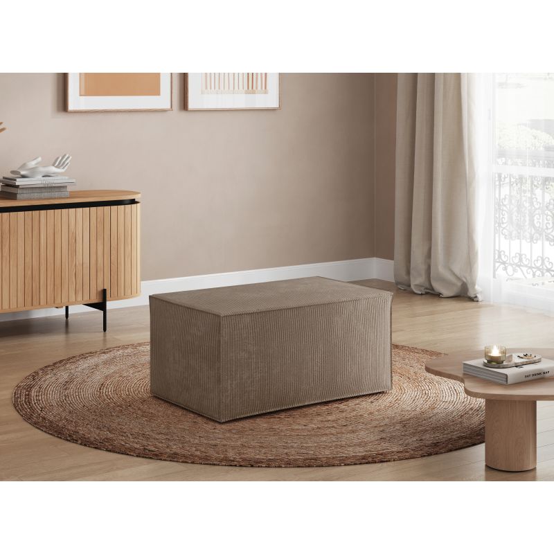 Pouf en velours côtelé - Taupe