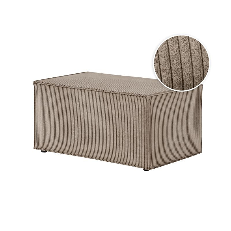 Pouf en velours côtelé - Taupe