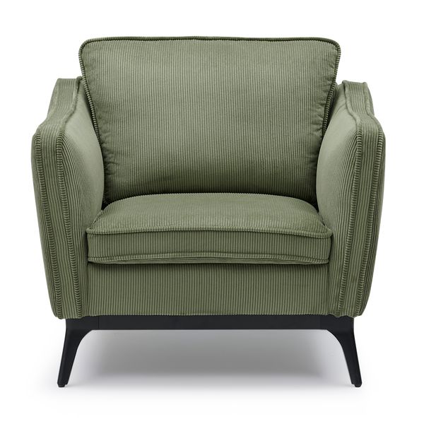 Fauteuil Cleo velours côtelé vert sapin
