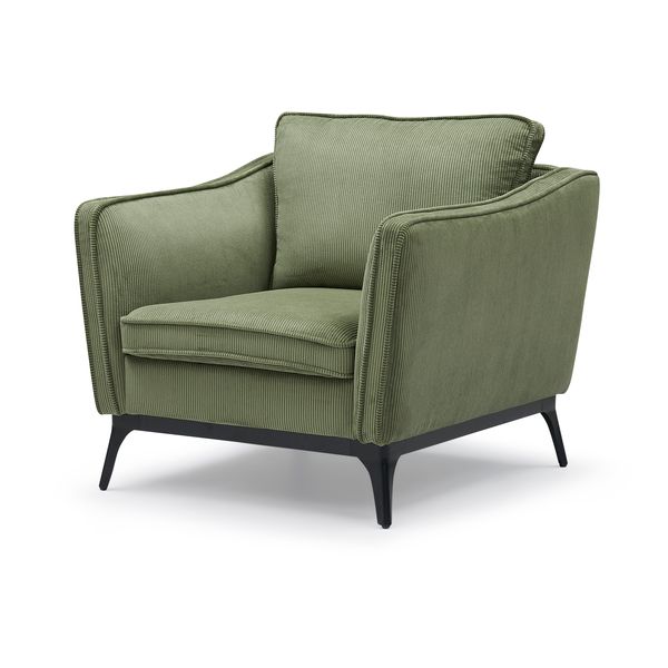 Fauteuil Cleo velours côtelé vert sapin