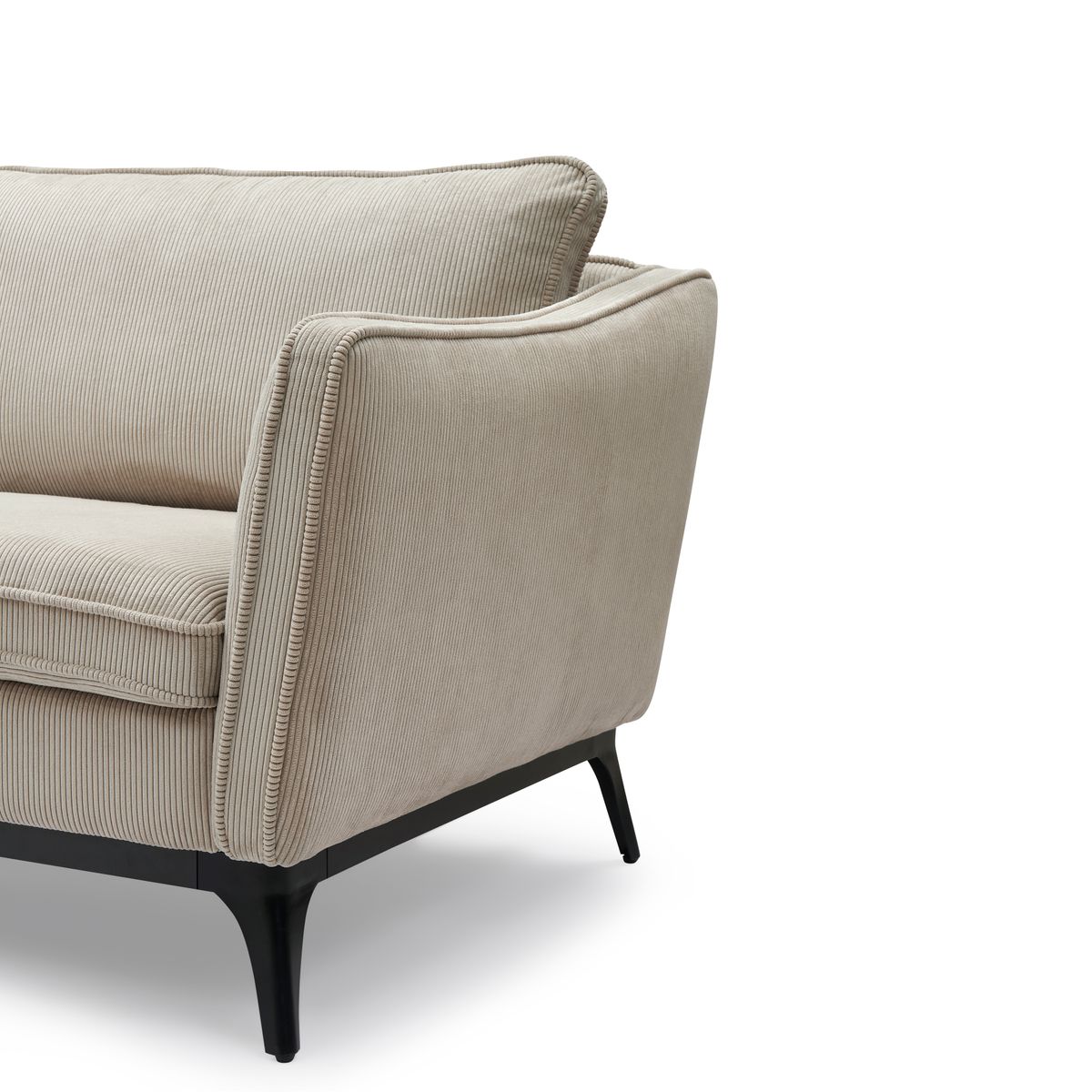 Canapé 2 places Cleo velours côtelé beige