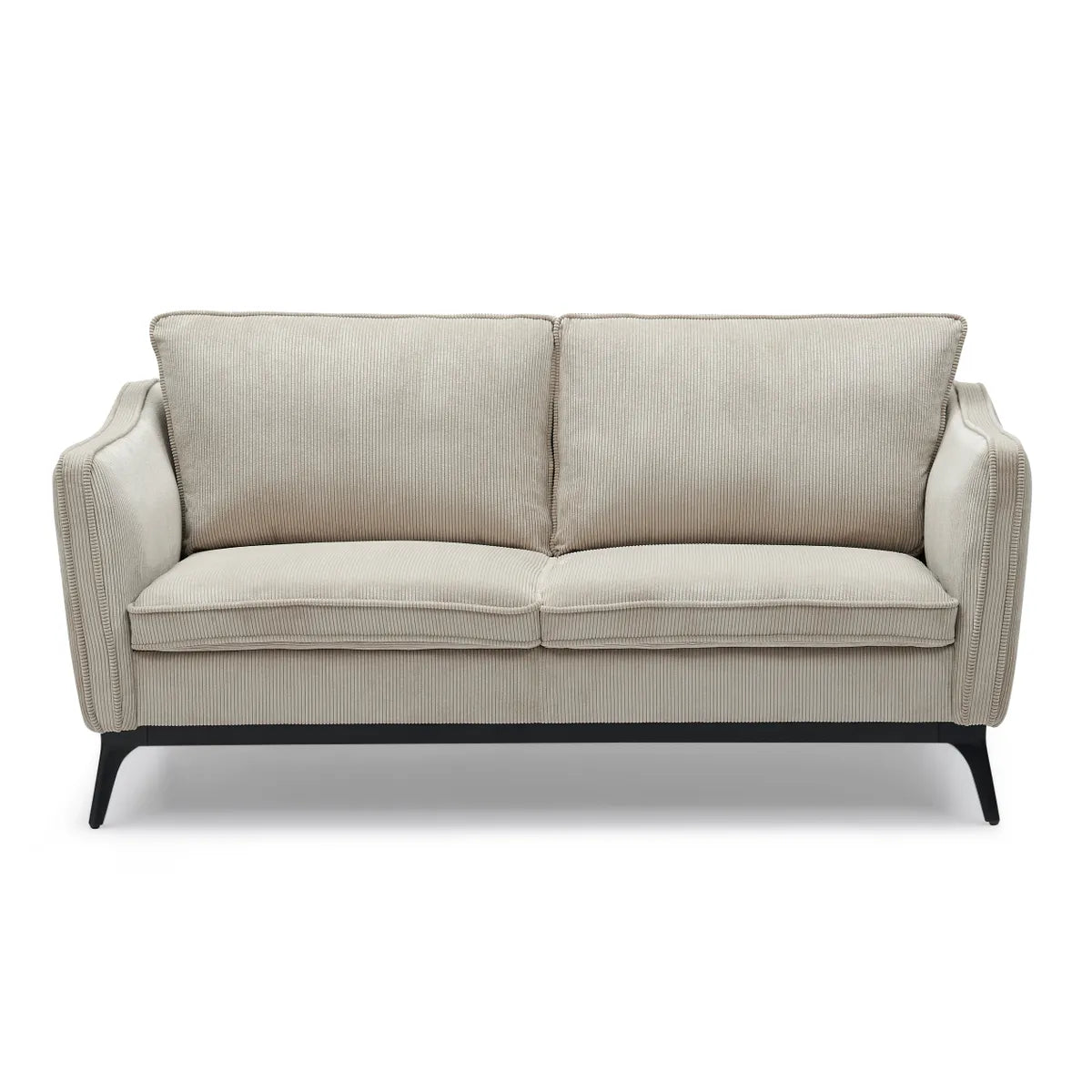 Canapé 2 places Cleo velours côtelé beige