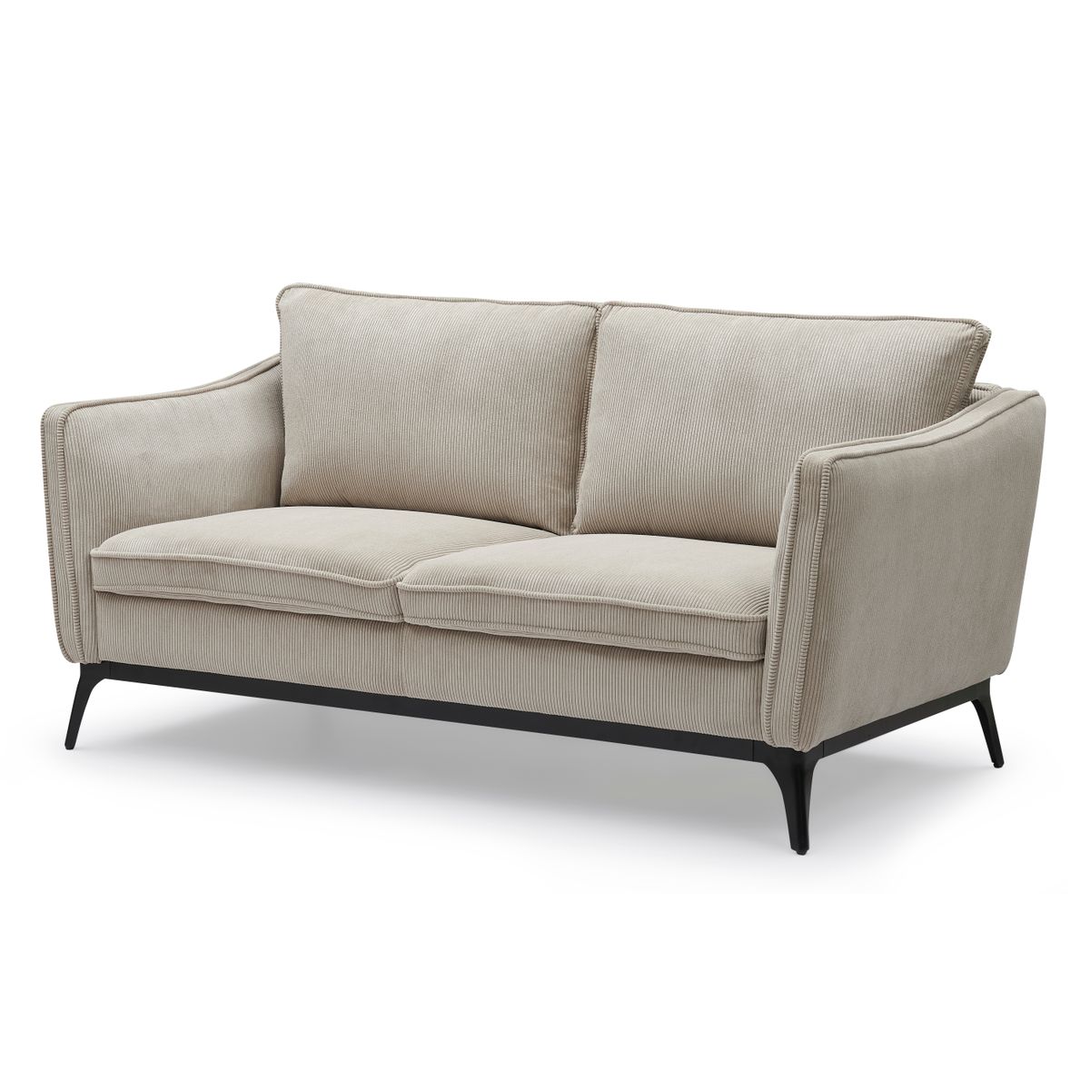 Canapé 2 places Cleo velours côtelé beige