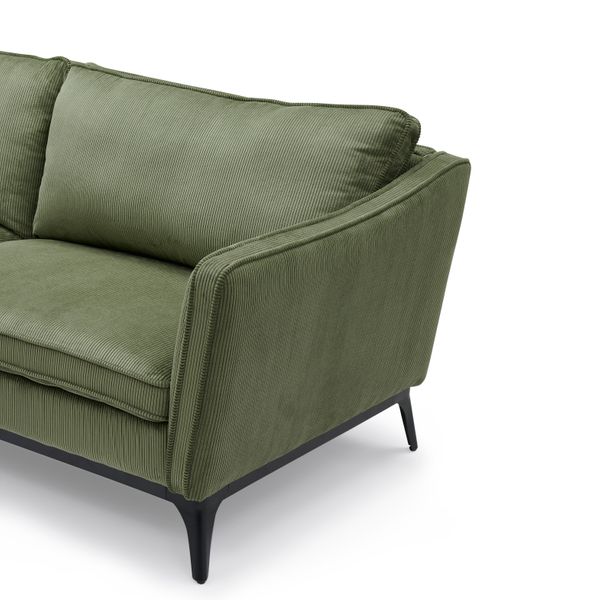 Canapé 2 places Cleo velours côtelé vert sapin