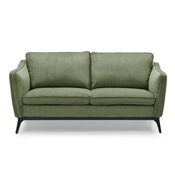 Canapé 2 places Cleo velours côtelé vert sapin