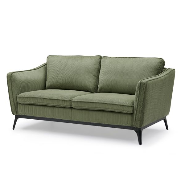 Canapé 2 places Cleo velours côtelé vert sapin