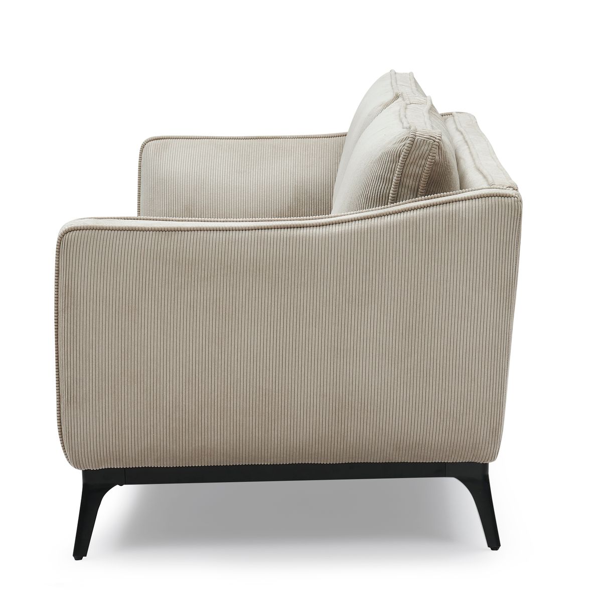 Canapé 3 places velours côtelé beige Cleo