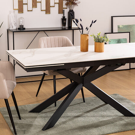 Table céramique extensible Boot effet marbre