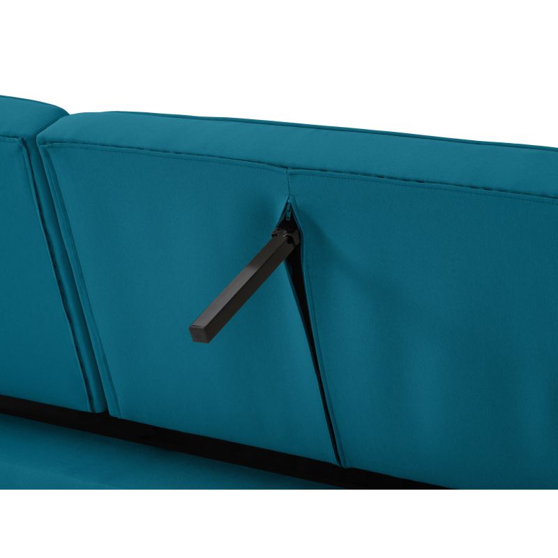 Canapé droit 3 places scandinave convertible en tissu - Bleu pétrole