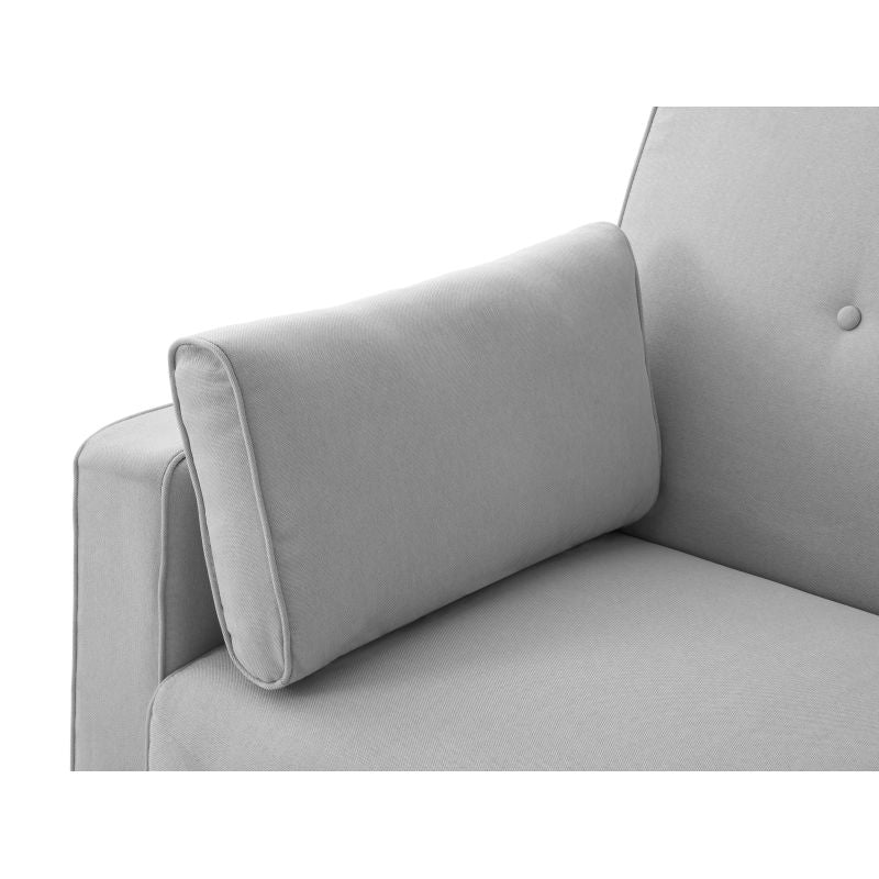 Canapé droit 3 places scandinave convertible en tissu - Gris clair
