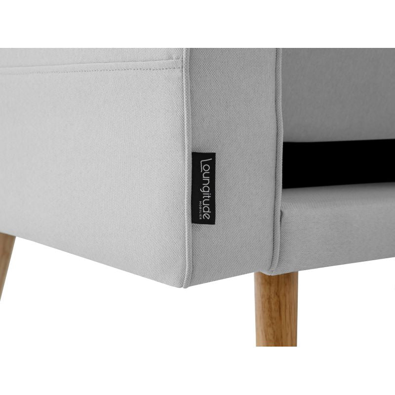 Canapé droit 3 places scandinave convertible en tissu - Gris clair