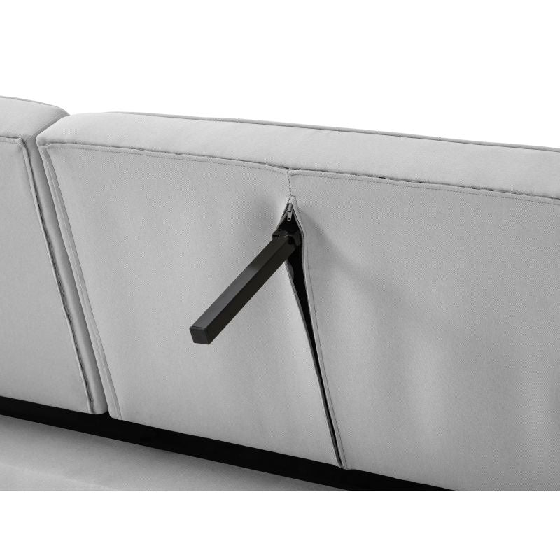Canapé droit 3 places scandinave convertible en tissu - Gris clair