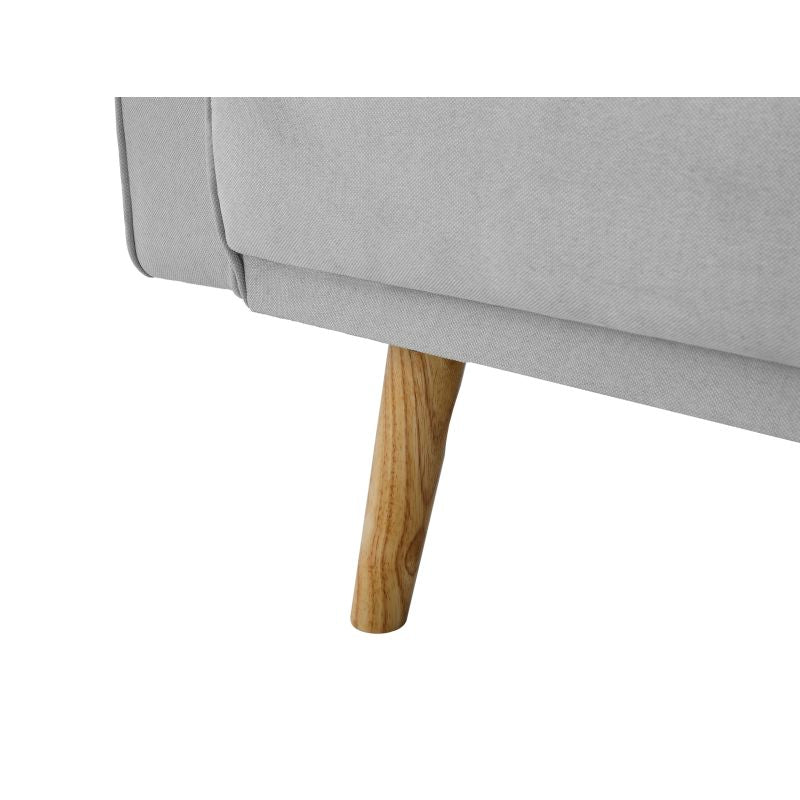 Canapé droit 3 places scandinave convertible en tissu - Gris clair