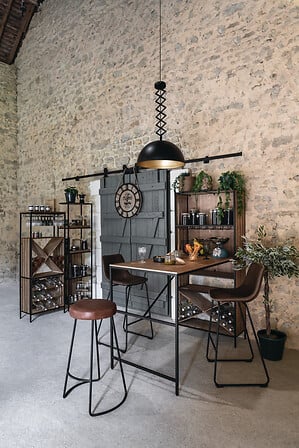 Chaise de bar Loïs Marron