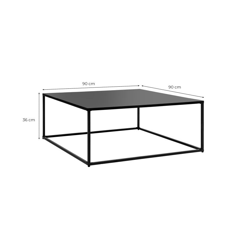 Table basse carrée en métal - Noir
