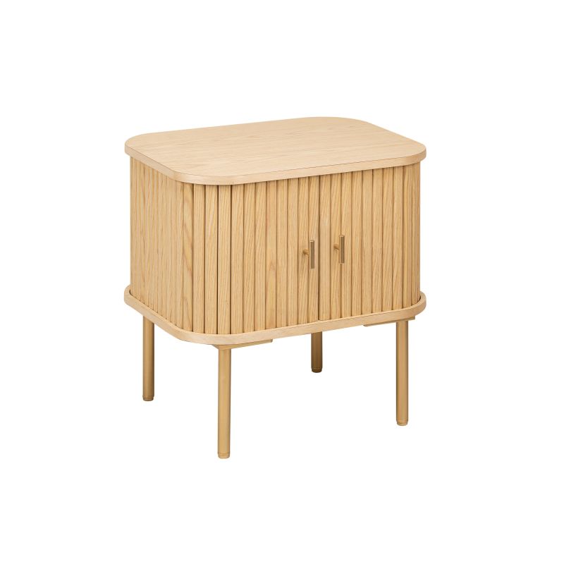 Table de chevet en bois et laiton - Bois