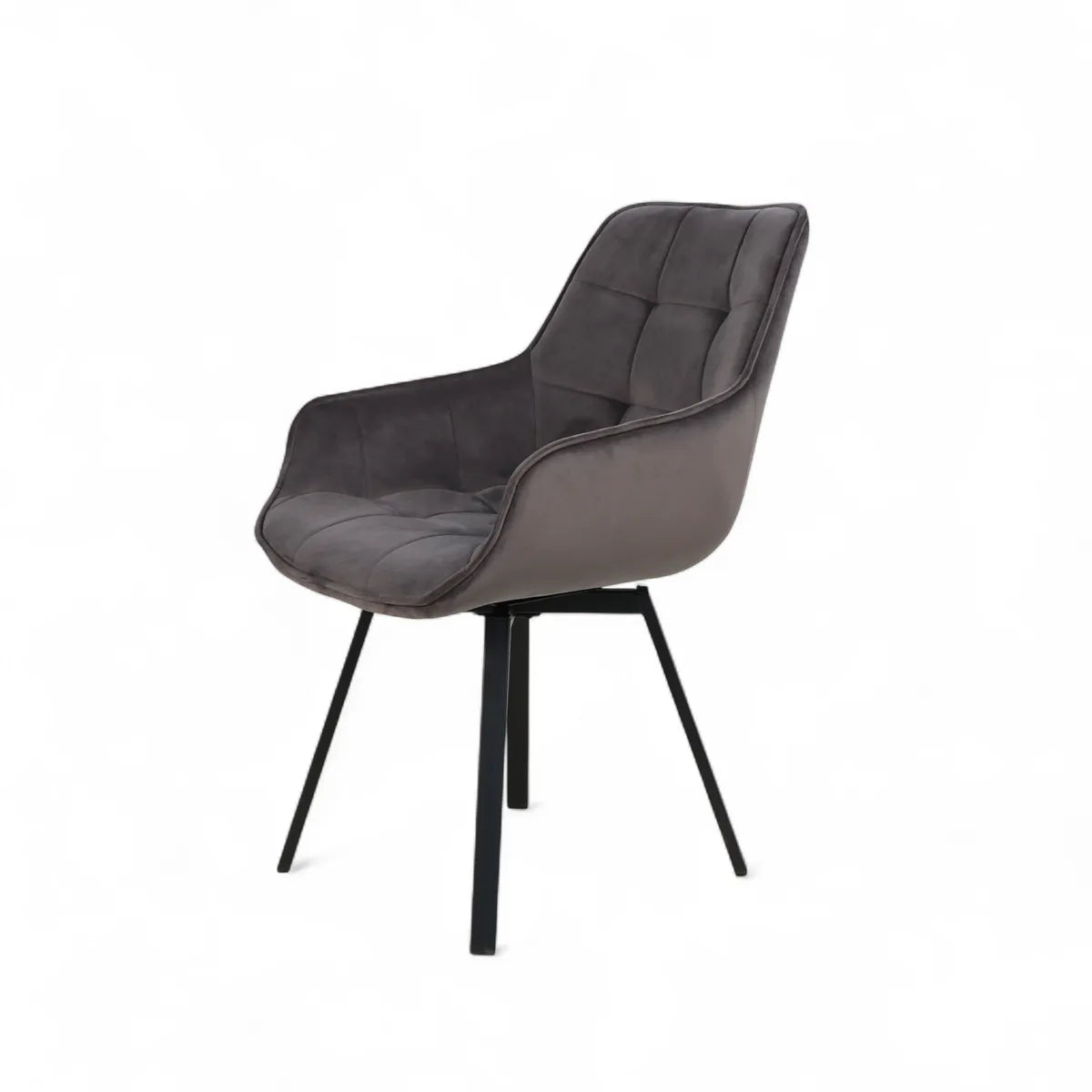 Chaise repas pivotante Kana velours gris