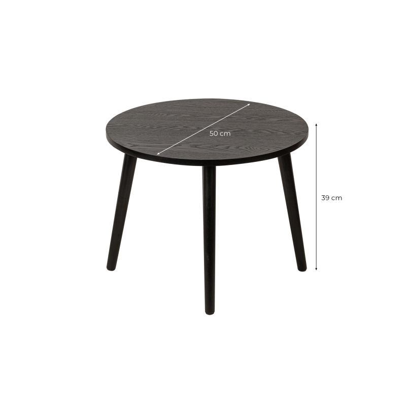 Table basse ronde en bois - Noir