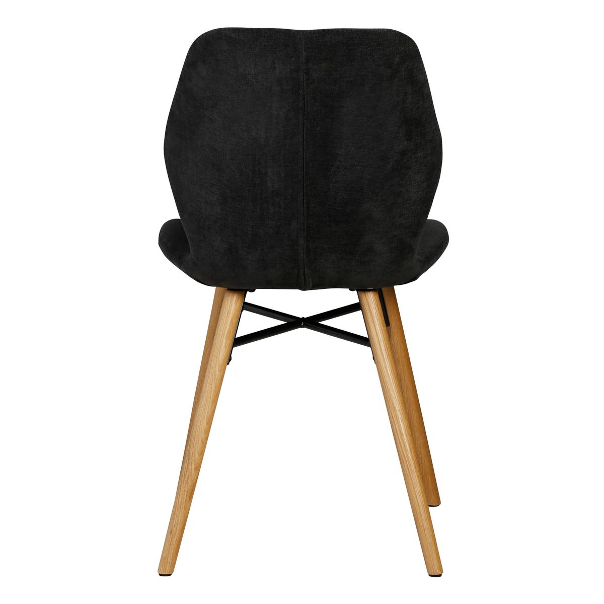 Chaise en tissu soft touch noir KERI