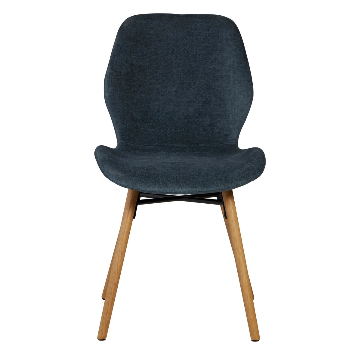 Chaise en tissu soft touch bleu foncé KERI