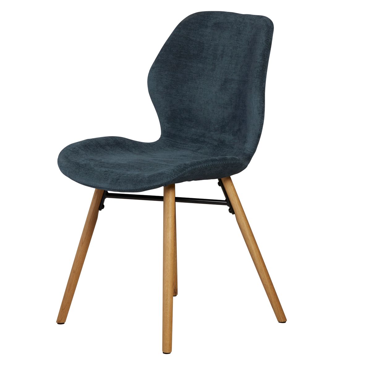 Chaise en tissu soft touch bleu foncé KERI