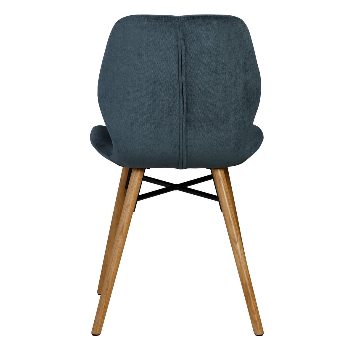 Chaise en tissu soft touch bleu foncé KERI