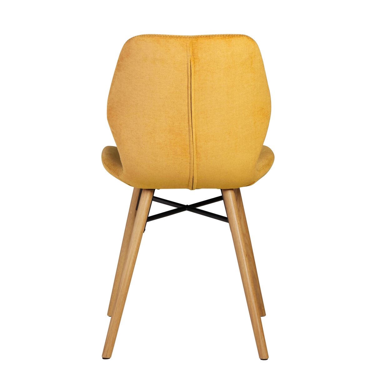Chaise en tissu soft touch moutarde KERI