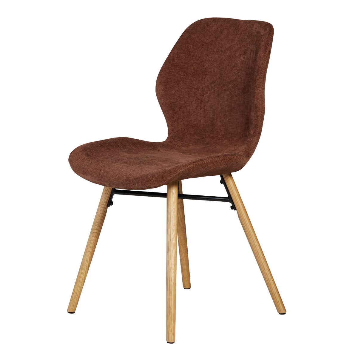 Chaise en tissu soft touch acajou KERI