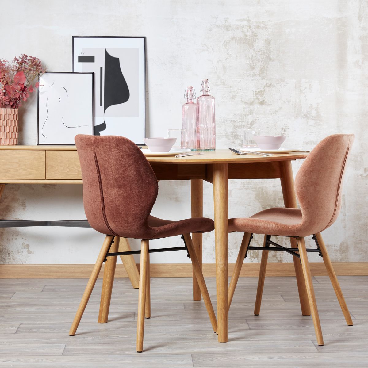 Chaise en tissu soft touch nèfle KERI