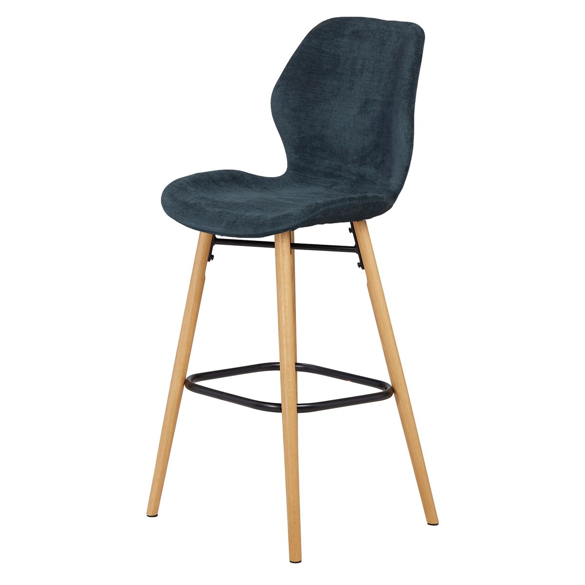 Chaise plan de travail tissu soft touch bleu foncé KERI