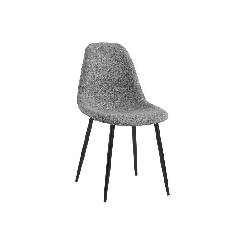 Lot de 4 chaises scandinave en tissu - Gris