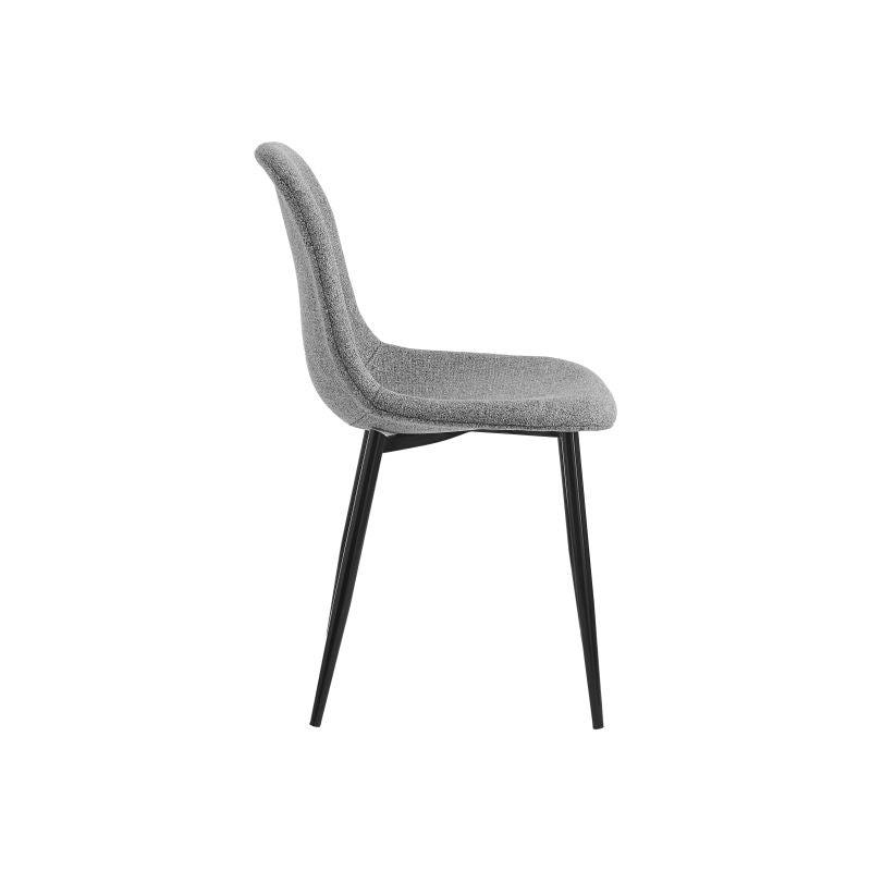 Lot de 4 chaises scandinave en tissu - Gris
