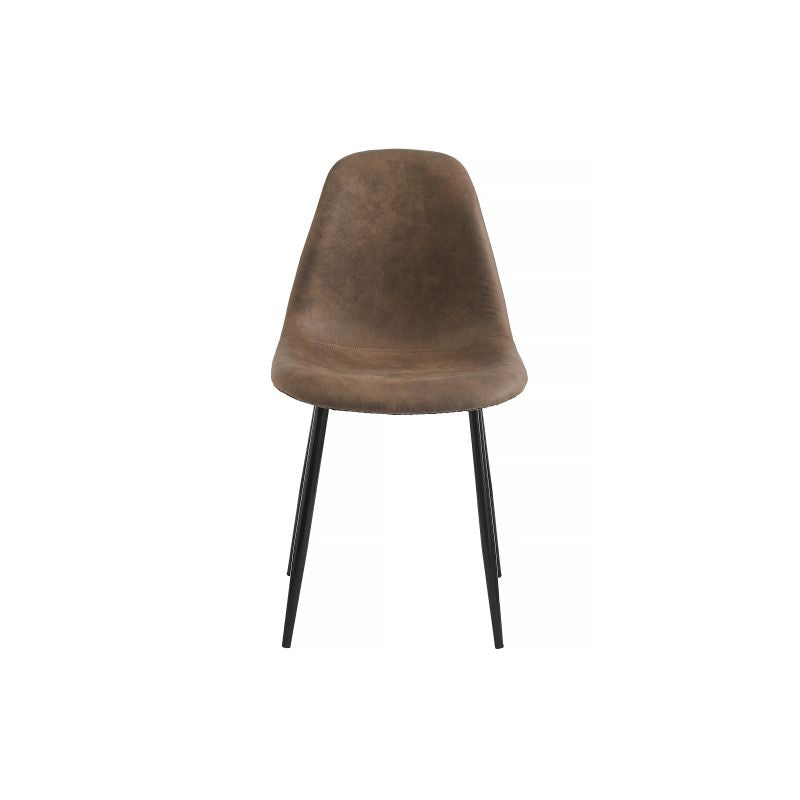 Lot de 4 chaises vintage en tissu - Marron