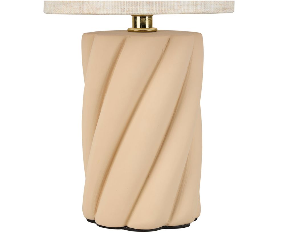 Lampe Torsadée Céramique Matte 'Twist' Beige Petit Modèle