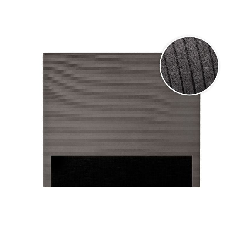 Tête de lit en velours côtelé - Gris foncé