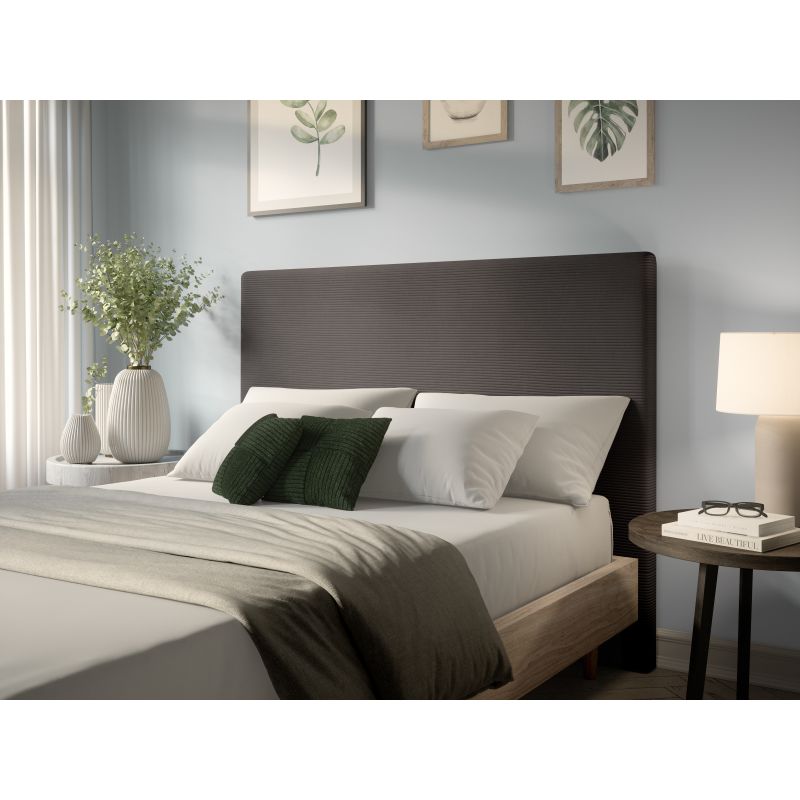 Tête de lit en velours côtelé - Gris foncé