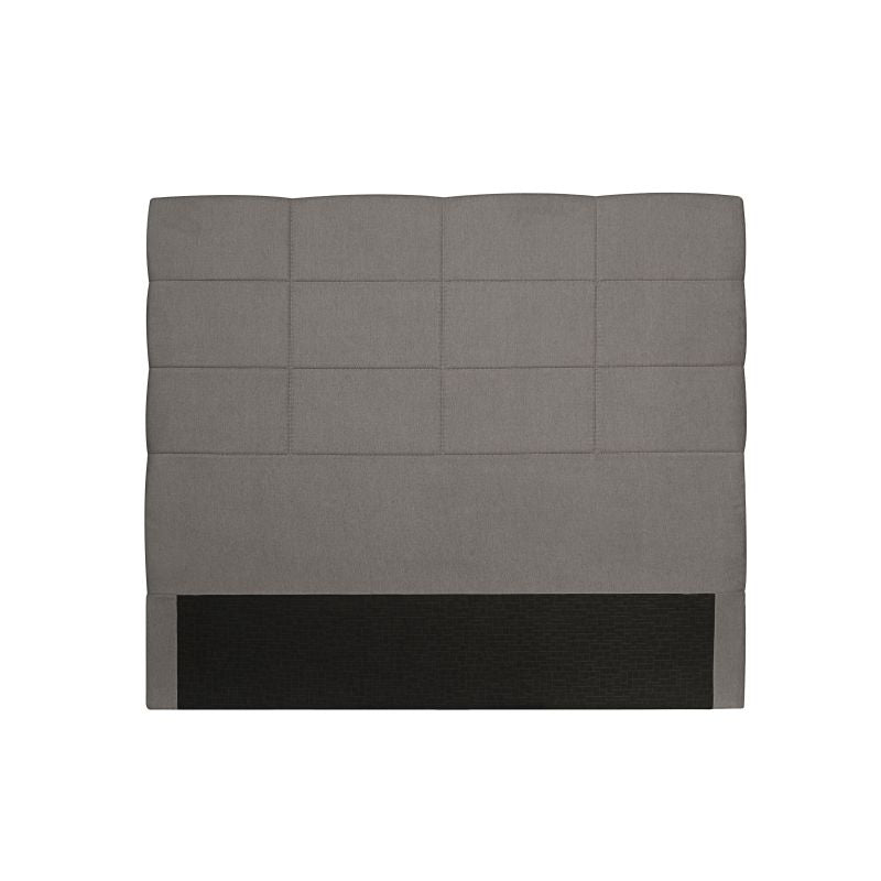 Tête de lit aspect quadrillé en tissu - Gris