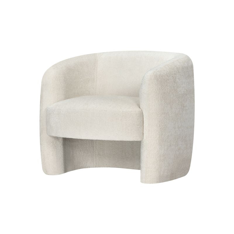 Fauteuil en tissu bouclette - Blanc