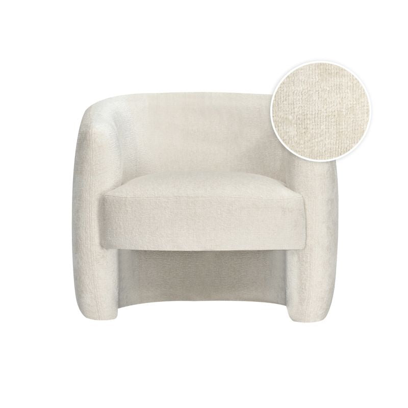 Fauteuil en tissu bouclette - Blanc