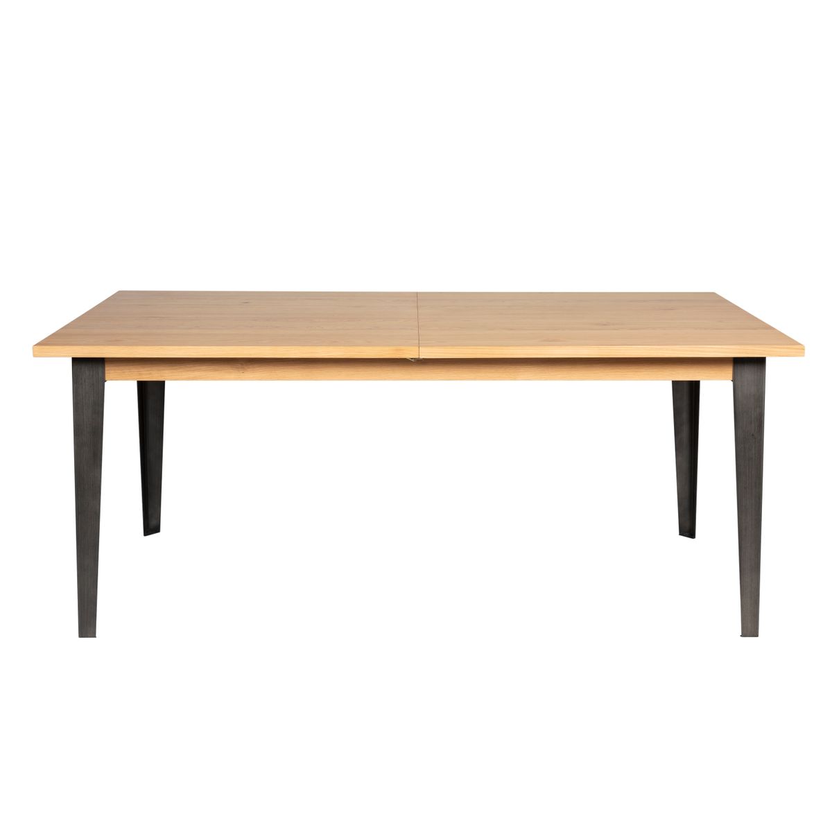 Table repas 180cm en placage chêne avec allonge intégrée 50cm